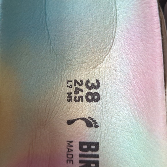 Birkenstock ARIZONA VEGAN Slide Sandals In OMBRE LIGHT ROSE - Picture 9 of 11